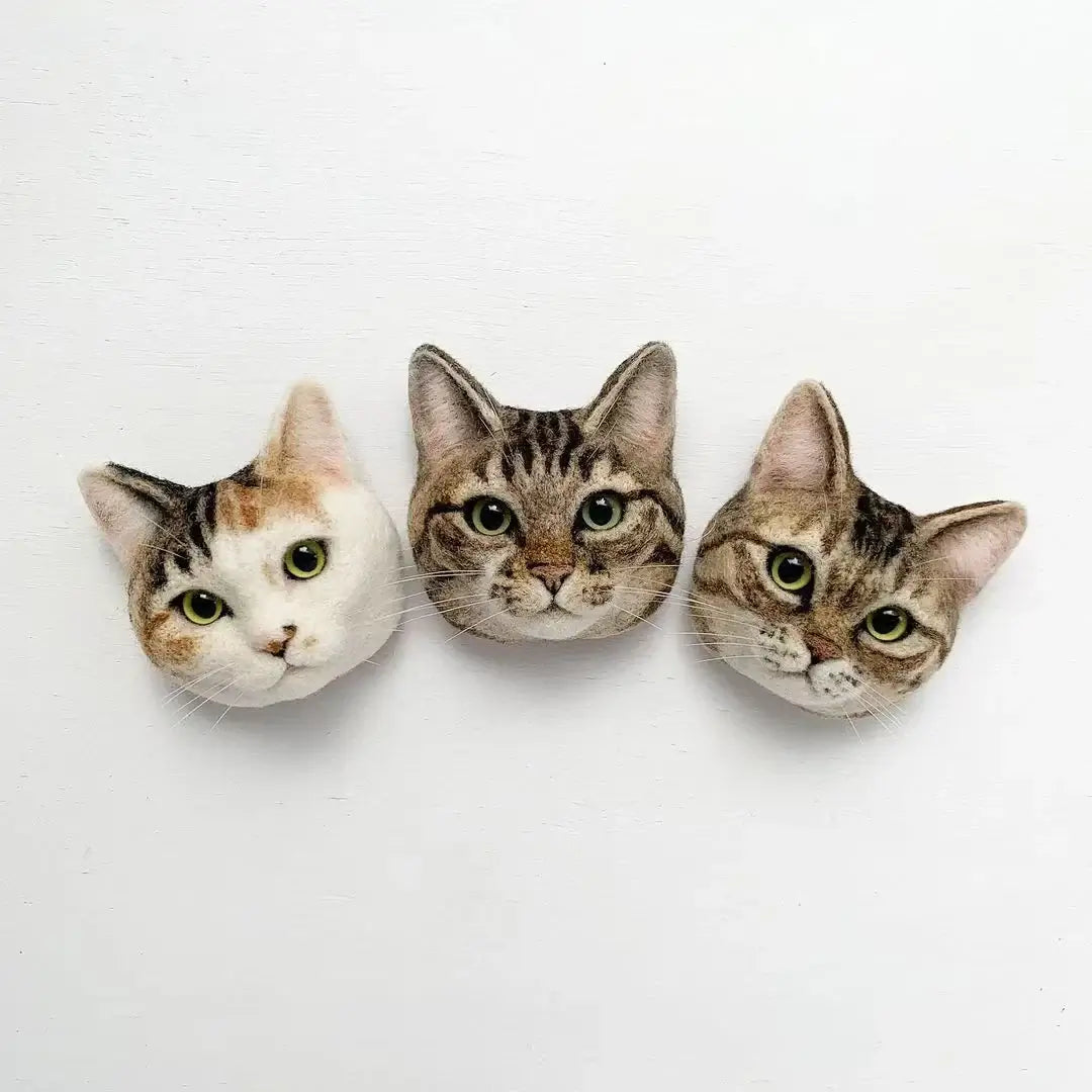 Custom Wool Felt Pet Head Keychain
