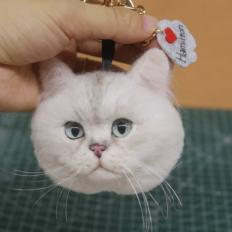 Custom Wool Felt Pet Head Keychain