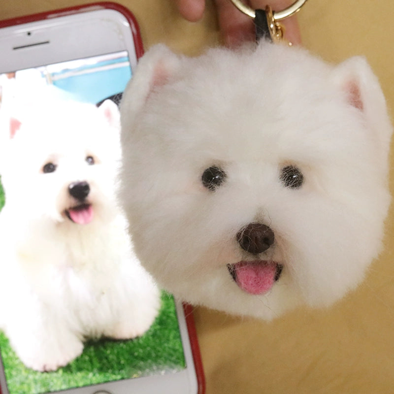 Custom Wool Felt Pet Head Keychain