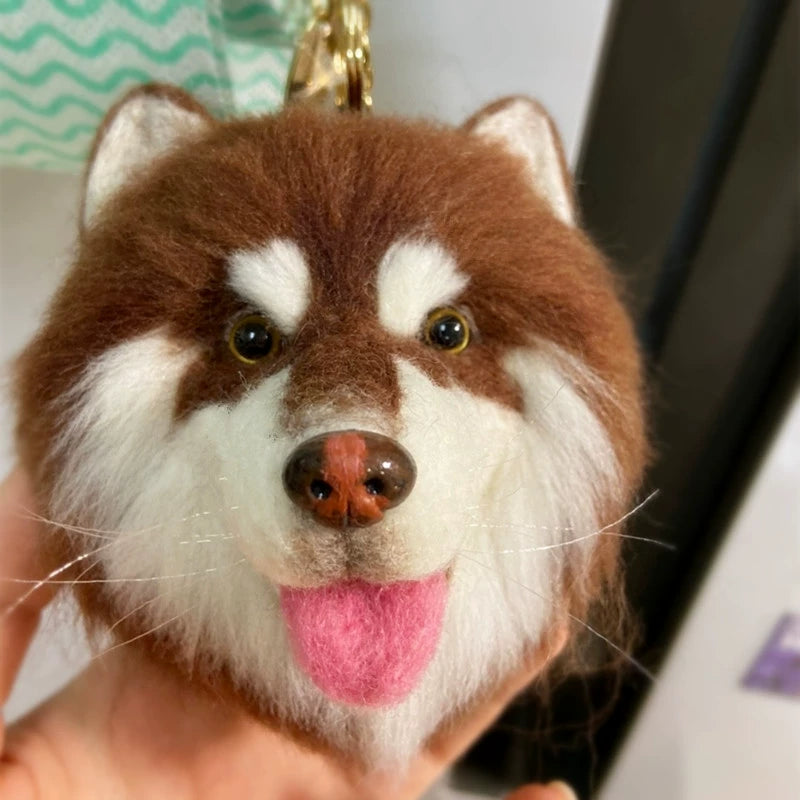 Custom Wool Felt Pet Head Keychain